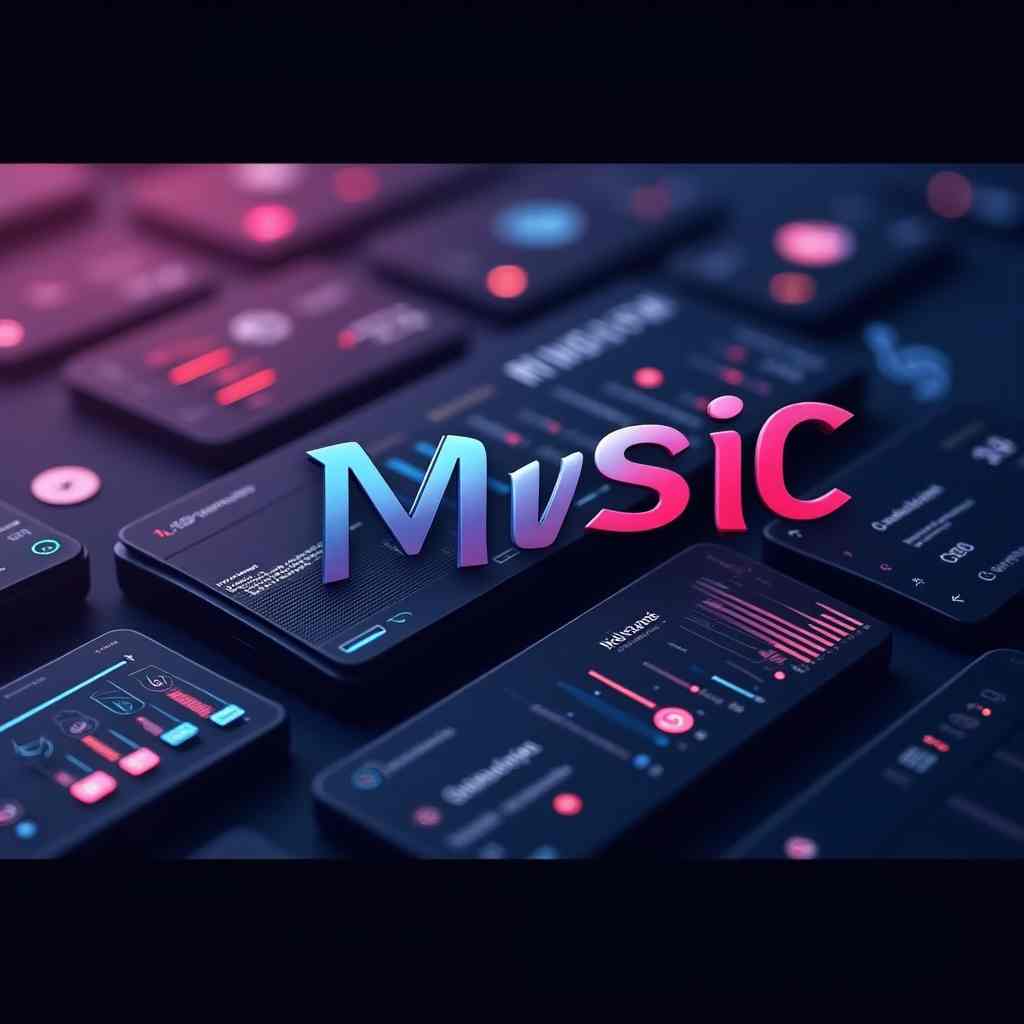 Music widget UI elements design psd